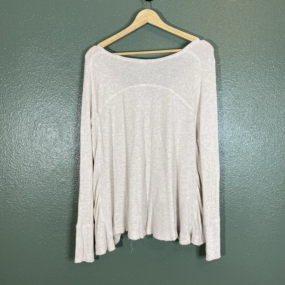 We the Free Free People Malibu Thermal Top Oatmeal  Sm / Medium - Picture 3 of 5